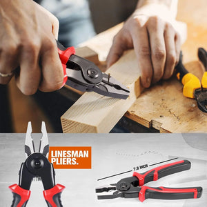 interchangeable plier heads for stripping crimping cutting and shearing