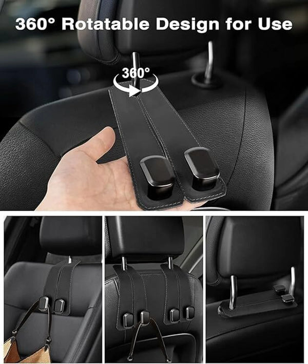 HUPLA Car Headrest Bag Hanger Hooks | Seat Back Purse & Shopping Bag Holder | Car Interior Organizer