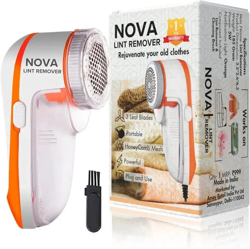 Electric Lint Remover for Clothes | Fabric Shaver for Sweaters, Jackets, Woolen Clothes, Blankets & Sofa | Powerful Lint Removal Machine with Rotary Blades & Transparent Storage Box