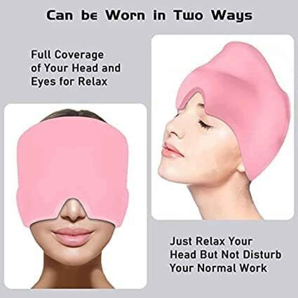 Cooling Headache Relief Cap – Stretchable Reusable Cold Therapy Head Wrap for Relaxation, Rest & Eye Comfort