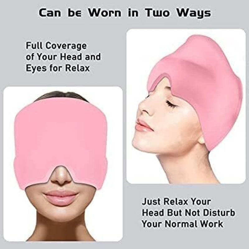 Cooling Headache Relief Cap – Stretchable Reusable Cold Therapy Head Wrap for Relaxation, Rest & Eye Comfort