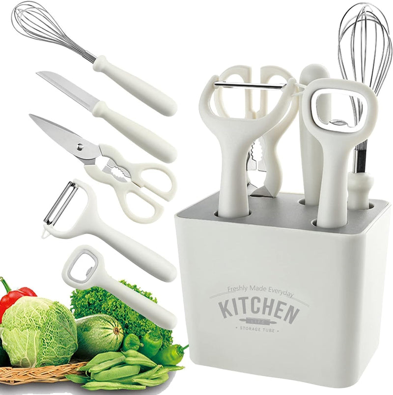 6 Pcs Kitchen Gadget Set with Holder | Multi-Purpose Cooking Tool Kit for Home & Chef Use