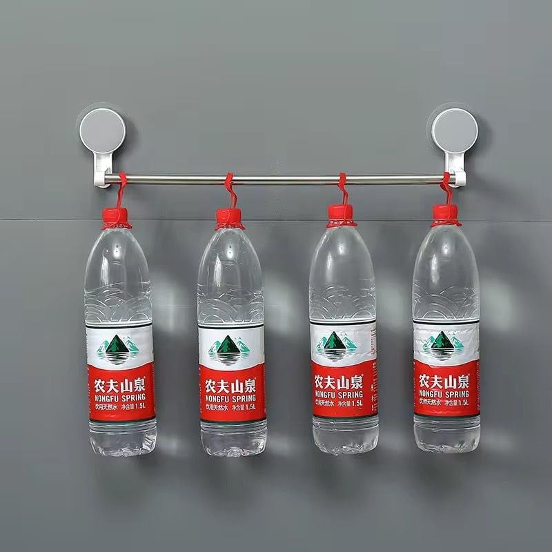 No Drill Bathroom Towel Holder Stick-On Wall Organizer