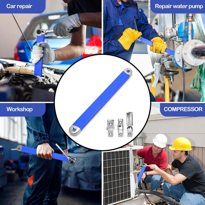 Offset Extension Wrench | Heavy-Duty Chrome Vanadium Steel Ratchet Adapter for Tight Spaces
