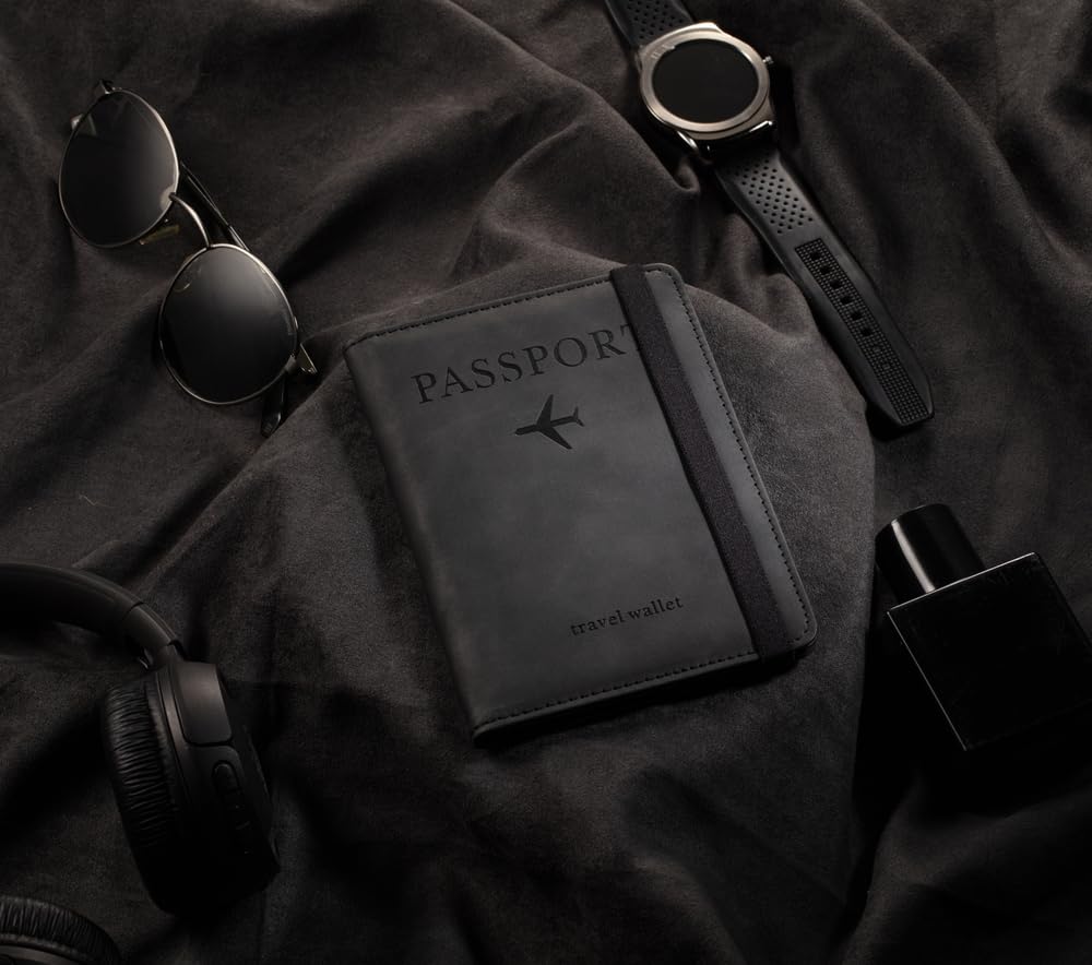 Passport wallet with secure elastic strap