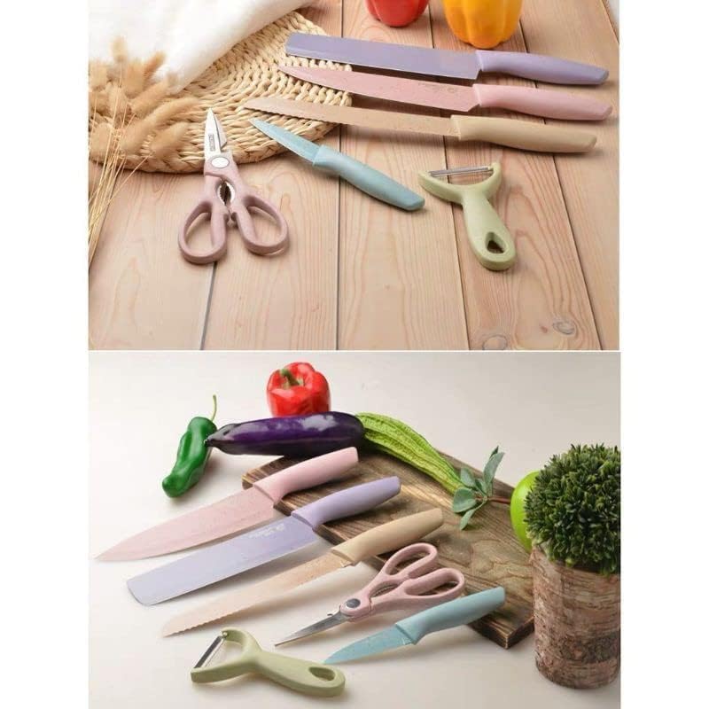 6-Piece Kitchen Knife Set with Scissors & Peeler | Multipurpose Stainless Steel Knives for Home, Vegetables, Fruits & Bread Cutting