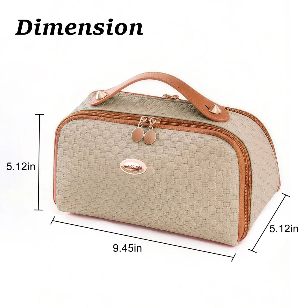 HUPLA Premium Travel Makeup Organizer Bag for Women | Large Capacity Cosmetic Storage Pouch | Waterproof Toiletry & Vanity Bag