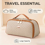 HUPLA Premium Travel Makeup Organizer Bag for Women | Large Capacity Cosmetic Storage Pouch | Waterproof Toiletry & Vanity Bag