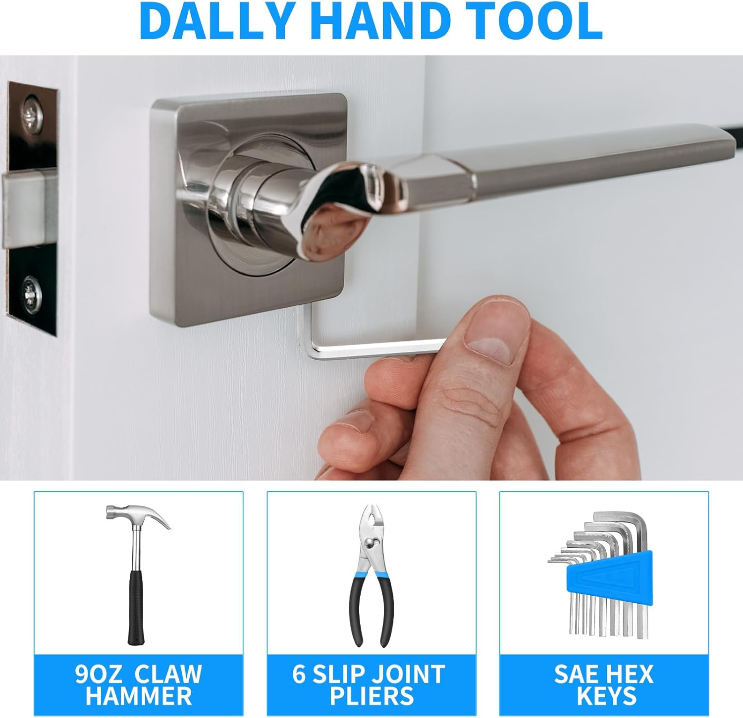 Compact and portable 39-piece hand tool set for daily repairs