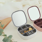 Portable Jewelry Organizer Box with Mirror | Mini Travel Jewellery Storage Case for Rings, Earrings & Accessories