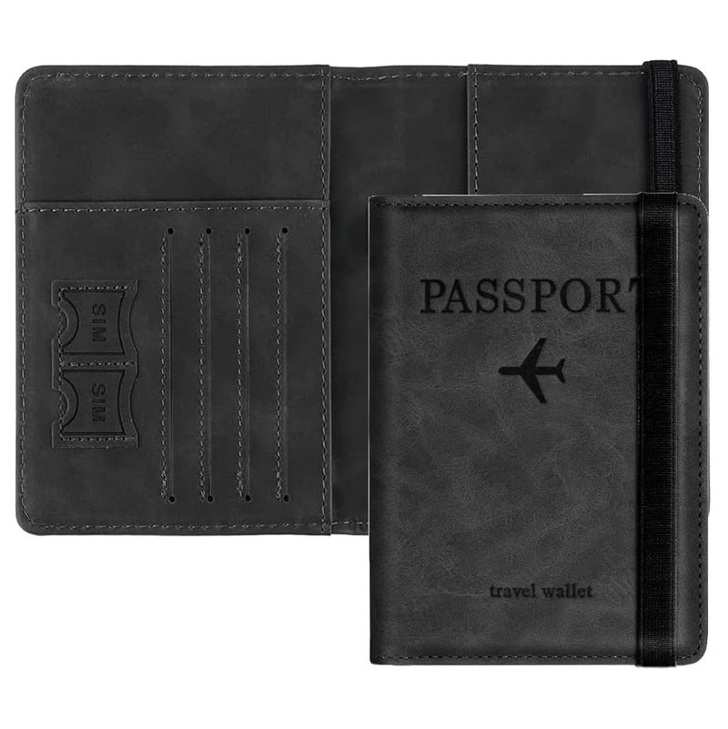 RFID Passport Travel Wallet for Men & Women – PU Leather Organizer with Card, Cash & SIM Slots