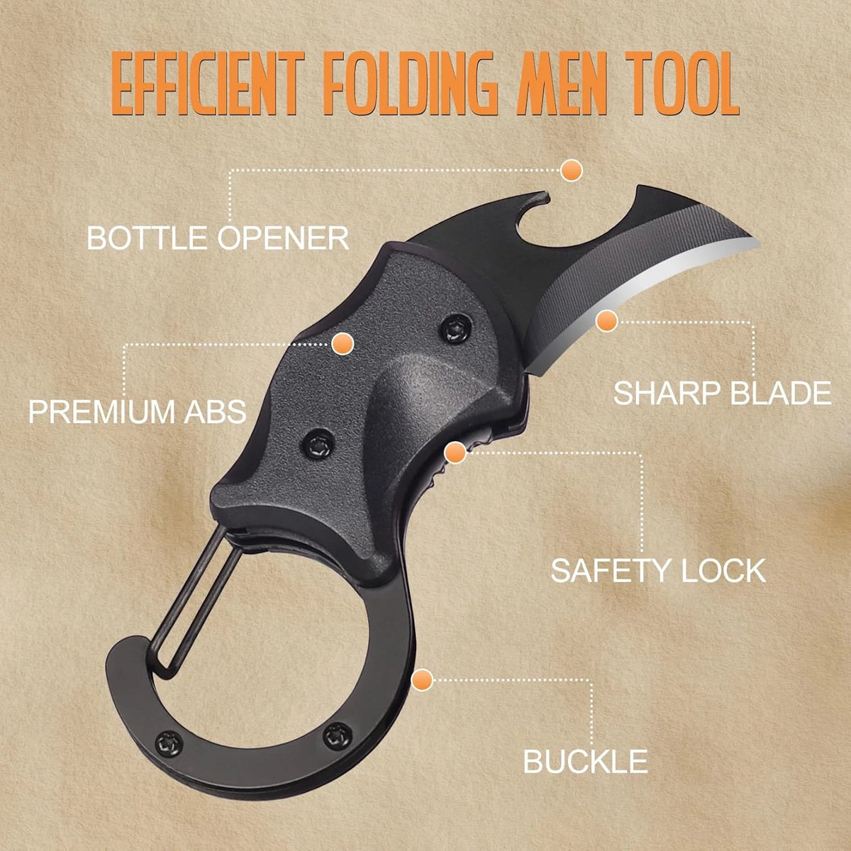 Mini Folding Utility Knife Keychain with Carabiner Clip – Compact EDC Pocket Cutter