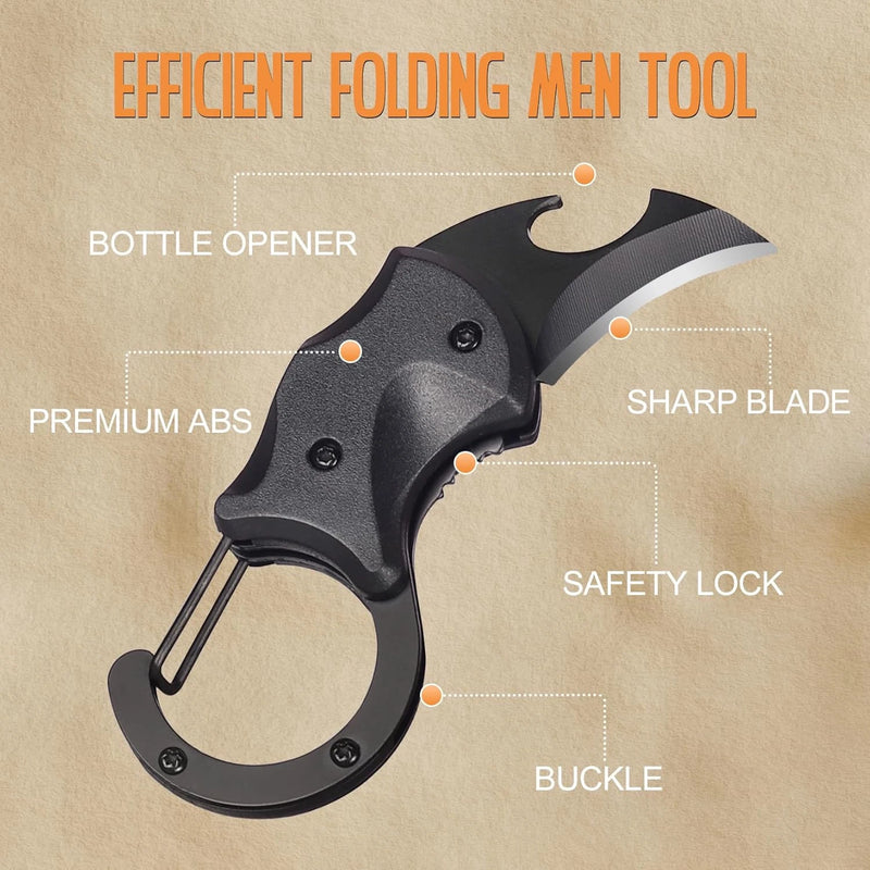 Mini Folding Utility Knife Keychain with Carabiner Clip – Compact EDC Pocket Cutter