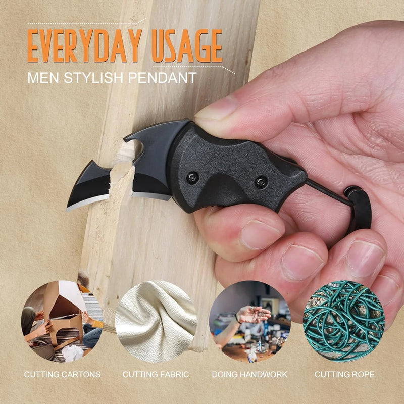 Mini Folding Utility Knife Keychain with Carabiner Clip – Compact EDC Pocket Cutter