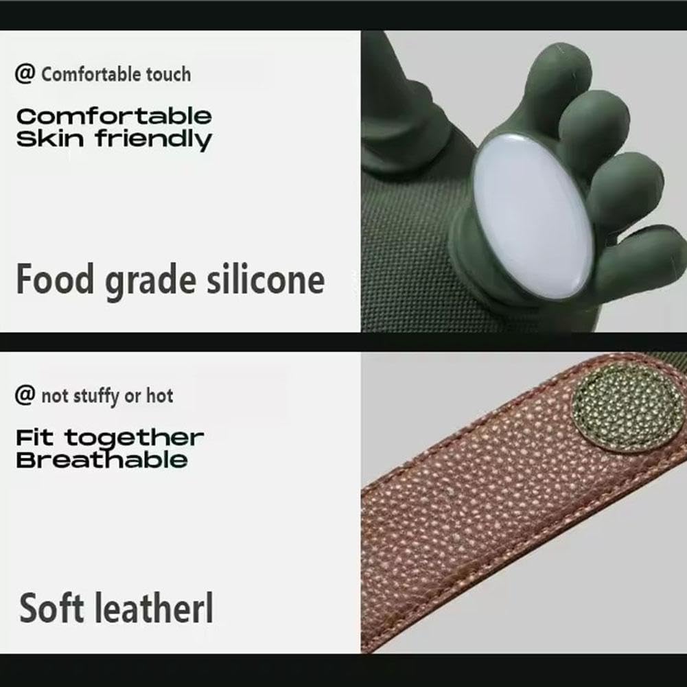 Breathable soft leather strap for hands free shoulder massager