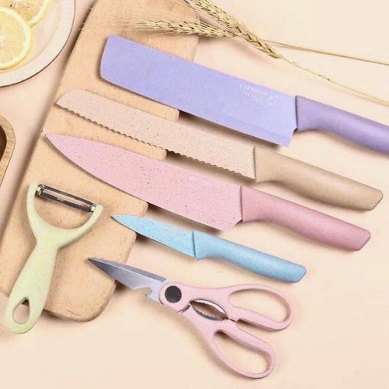 6-Piece Kitchen Knife Set with Scissors & Peeler | Multipurpose Stainless Steel Knives for Home, Vegetables, Fruits & Bread Cutting