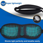 3D Contoured Blackout Sleep Eye Mask – Light Blocking Sleeping Mask with Adjustable Elastic Strap for Men & Women