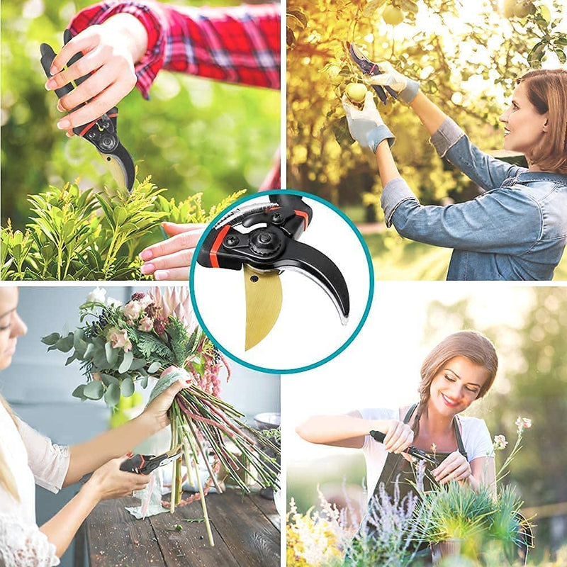Professional Garden Pruning Shears Color : Black | Heavy-Duty Bypass Cutter for Plants, Flowers & Branches