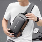 Unisex Anti-Theft Shoulder Bag with Waterproof Design and USB Port