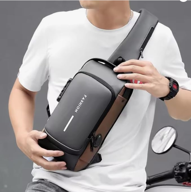 Anti-Theft Crossbody Sling Bag with USB Port | Waterproof Travel Shoulder Bag