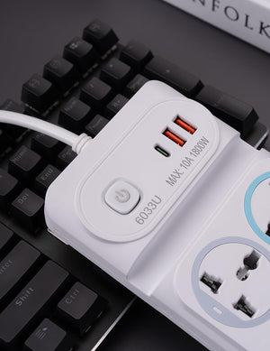 Universal 6 Socket Extension Board for Home and Office