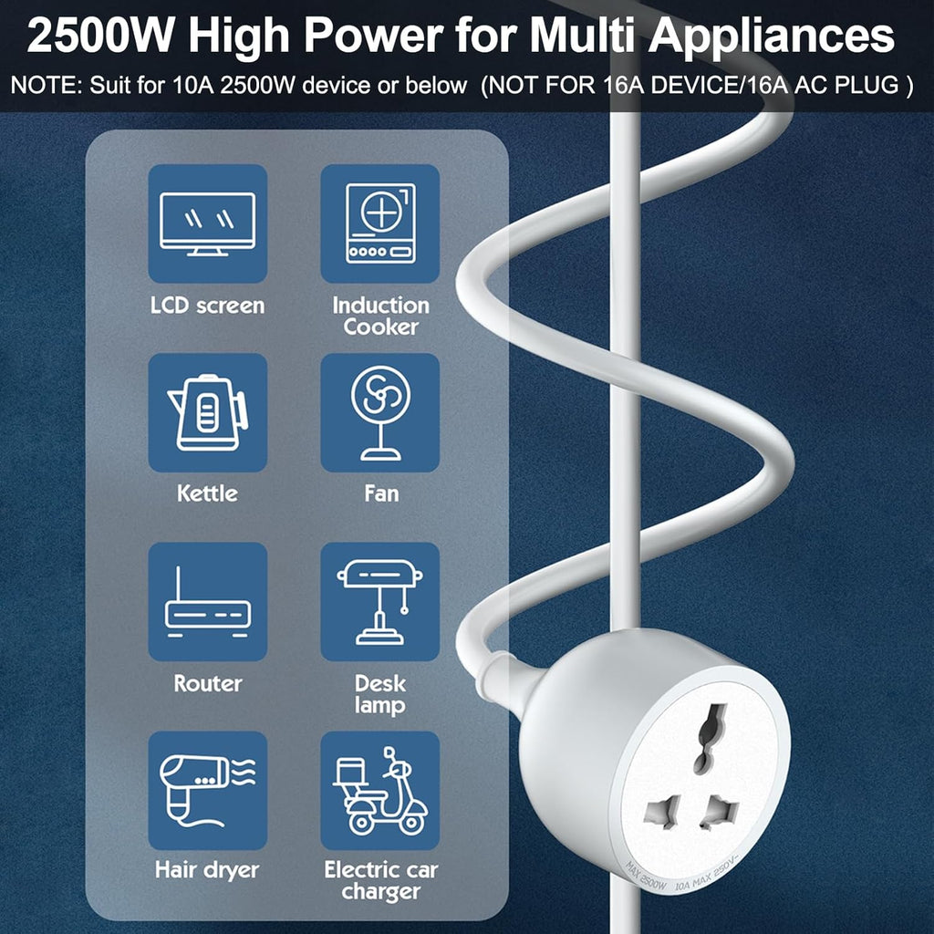 5 Meter 3-Pin Heavy Duty Extension Cord | 10A 2500W Power Cable