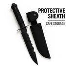 Utility knife with black protective sheath for safe storage