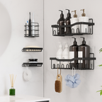Wall Mounted 6 Piece Bathroom and Kitchen Storage Organizer Rack Set