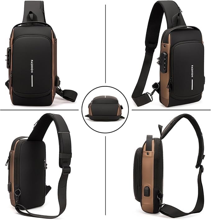 Anti-Theft Crossbody Sling Bag with USB Port | Waterproof Travel Shoulder Bag