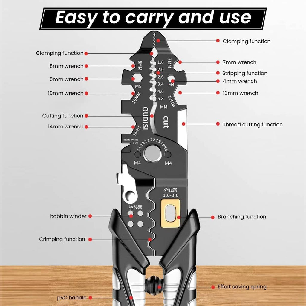 Wire Stripper with Ergonomic Grip for Easy Wire Cutting