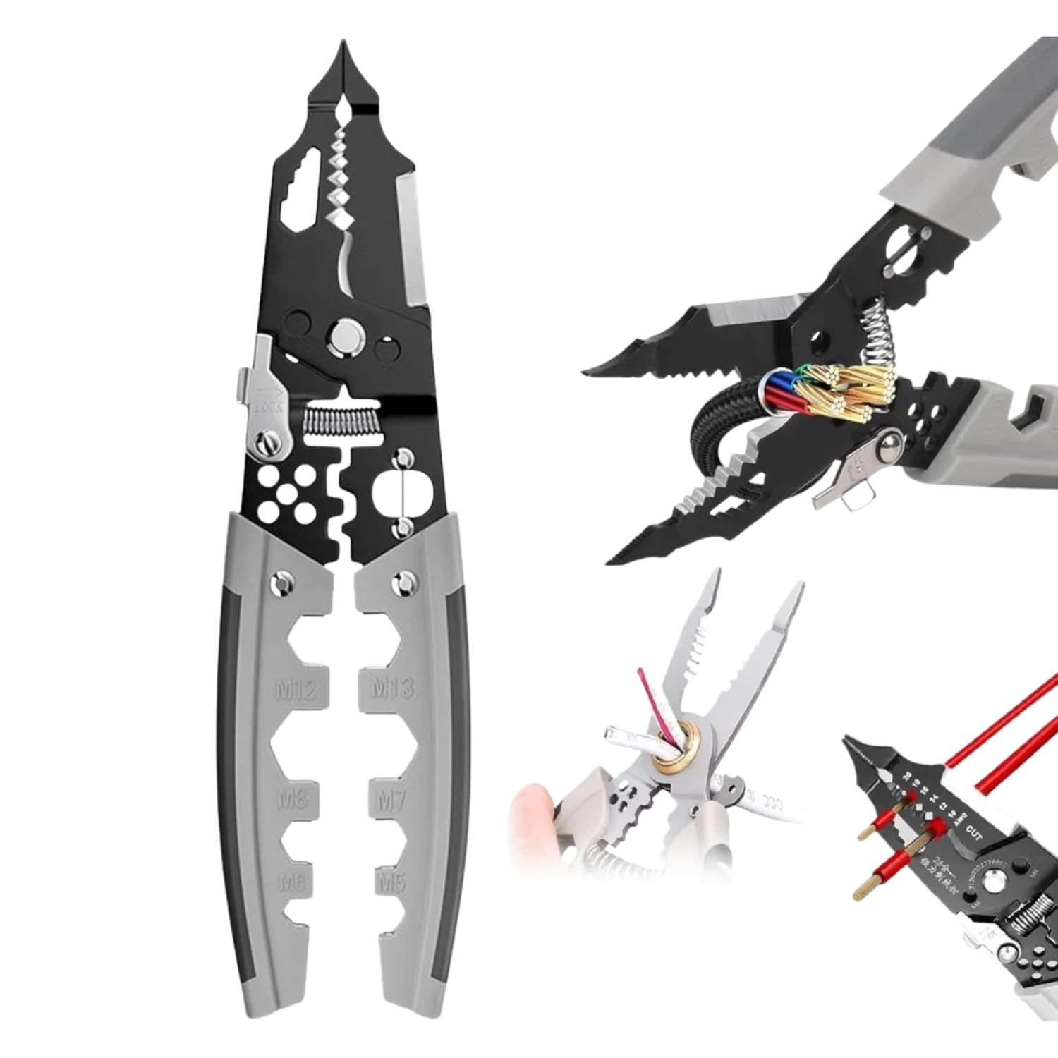 28-in-1 Multi-Function Wire Stripper | Crimping, Cutting & Pliers Tool for Electricians